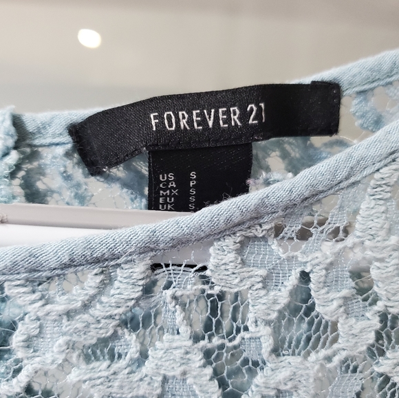 Boho Lace Button Top- Mint- S - Picture 7 of 8